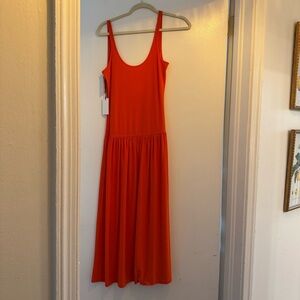 Babaton Vibrant Orange Midi Dress